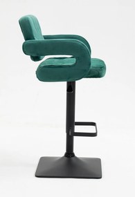 HR8403KW Sötétzöld modern velúr szék fekete lábbal