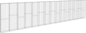 vidaXL horganyzott acél gabion fal borítással 900 x 50 x 200 cm
