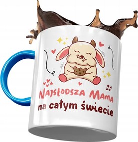 Kék Bögre Anyák napjára Nyomtatott fényképpel