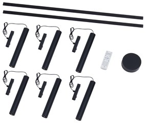 Modern sínrendszer 6 fekete függőlámpa foglalattal, 1 fázisú - Magnetic Cassie