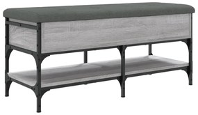 szürke sonoma színű szerelt fa cipőtároló pad 102 x 42 x 45 cm