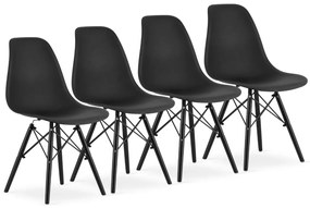 Skandináv stílusú étkezőszékek 4db fekete Dark Classic