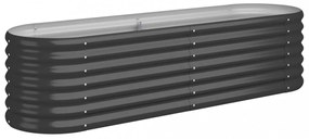vidaXL antracitszürke porszórt acél kerti magaságyás 152x40x36 cm