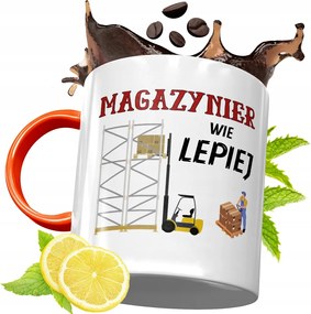 Narancssárga Bögre Raktárosnak Ajándék fényképes nyomattal