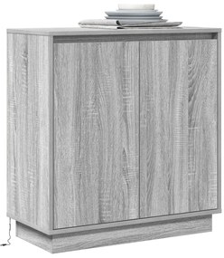 LED-es szekrény, szürke sonoma, 71x34,5x75 cm, műszaki fa