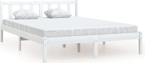 vidaXL fehér tömör fenyőfa ágykeret 140 x 190 cm