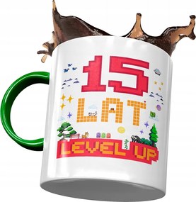 Zöld Bögre Születésnapra 15 15. 15. Ajándék Nyomtatott Fotóval