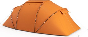 Outsunny alagútsátor 4–6 személyes – 2000 mm vízoszlopos, vízálló családi kempingsátor varrott talajrésszel és bejárattal – narancssárga | Aosom