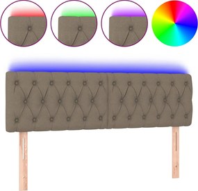 vidaXL tópszínű szövet LED-es fejtámla 144x7x78/88 cm