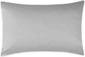 Pamut-szatén párnahuzat Maro Home világos szürke, fehér szegéllyel 50x60