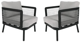 Szürke fém kerti fotel Edinburgh Duo – Rojaplast