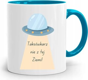 Kék Bögre Taxisofőrnek Nem Ebből A Földből, fényképes nyomattal