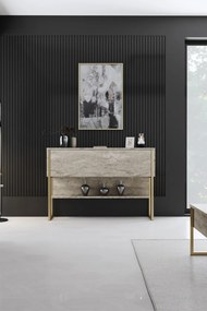 Luxe - travertin/arany komód