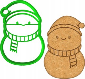 Mézeskalács lyukasztó Karácsonyi Hóember 8cm