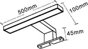 UNIVERSO Falra és bútorra szerelhető tükörvilágítás 7w 630lm CCT.Kap IP44 500x100x45mm Króm