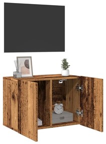 antik fa színű falra szerelhető TV-szekrény 60 x 30 x 41 cm