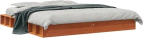 vidaXL viaszbarna tömör fenyőfa ágy matrac nélkül 180 x 200 cm