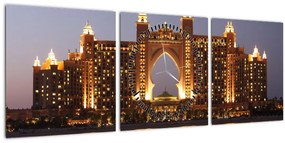 Kép egy épületról Dubajban (órával) (90x30 cm)