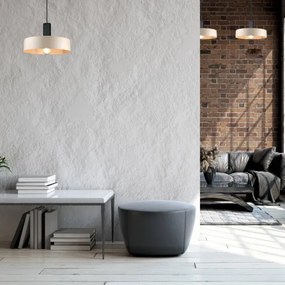 Csillár zsinóron LATTE 1xE27/60W/230V bézs/fekete