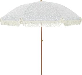 vidaXL Tengerparti napernyő Szürke és Fehér 205 x 205 x 210 cm