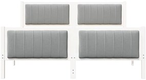 Ágykeret Fehér és világosszürke 160 x 200 cm Tömör fenyőfa