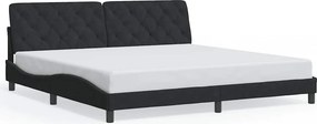 vidaXL fekete bársony ágykeret matrac nélkül 200 x 200 cm