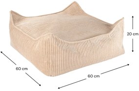 Világosbarna kordbársony gyerek babzsákfotel Square – Wigiwama