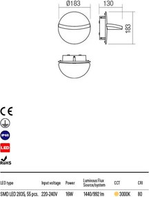 REDO 90068 GIMBAL Modern Kültéri Fali Lámpa LED IP65