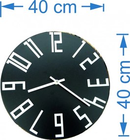 Modern fekete fa falióra fehér számokkal - HRNO