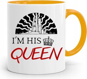 Sárga Bögre Ajándék Lányoknak I'M His Queen fényképes nyomattal