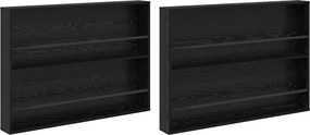 vidaXL Magazin állvány 2 pcs Fekete tölgy 100 x 12 x 70 cm Faanyag