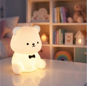 Globo 2870 - TEDDY LED RGBW, fényerőszabályozható, újratölthető gyerek éjjeli lámpa, 1 W LED, 5 V, 1200 mAh, mackó alakú