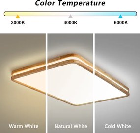 Brilagi - LED dimmelhető lámpatest MOLINA SQUARE LED/128W/230V tölgy 90x60 cm + távirányító