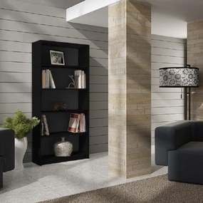 Baltrum R80 polcos szekrény, 80x182x30 cm, fekete