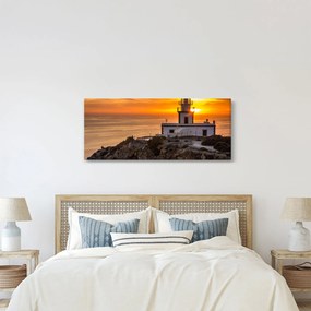 Világítótorony naplementekor képe (120x50 cm)