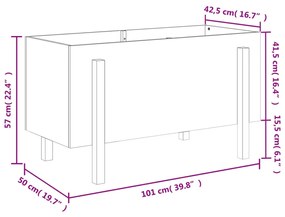 tömör fenyőfa kerti magaságyás 101 x 50 x 57 cm