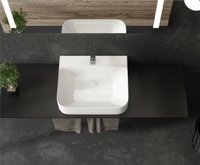 Sanovit ALLEERA - PULTRA ültethető - Top Counter - porcelán mosdó - - 55 x 48 cm