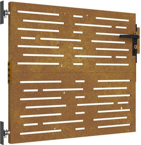vidaXL négyszögmintás corten acél kerti kapu 85 x 100 cm