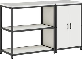 vidaXL Konyhai Tároló Készlet 2 pcs Fehér Hidegen hengerelt acél
