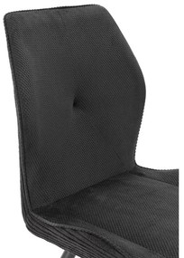 Fekete kordbársony étkezőszék szett 2 db-os Adaya – Marckeric