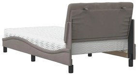 tópszínű szövet ágy matraccal 100x200 cm