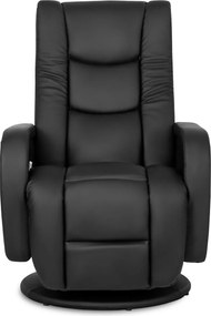 Forgó masszázsfotel fekete ökobőr, SPIKE