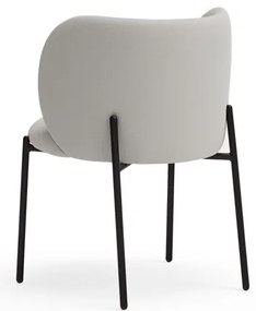 Világosszürke kárpitozott étkezőfotel szett 2 db-os Mogi – Teulat