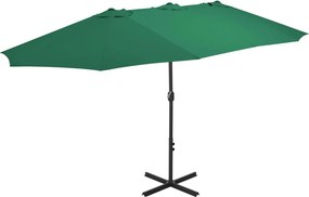vidaXL zöld kültéri napernyő alumíniumrúddal 460 x 270 cm