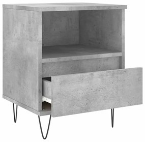 2 db betonszürke szerelt fa éjjeliszekrény 40 x 35 x 50 cm