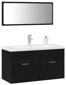 Fürdőszoba bútor szett 3 pcs Fekete tölgy 90 x 38.5 x 46 cm