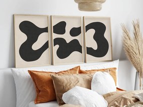 Huhu199 keretezett MDF falikép, 50 x 70 cm, 3 db-os szett