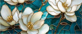 Kép - Ólomüveg magnóliával (120x50 cm)
