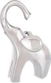 Kerámia elefánt figura ezüst lakberendezés Elefánt a boldogsághoz