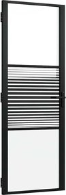 vidaXL Üvegajtó Csíkos Fekete 76 x 3.5 x 201.5 cm Alumínium